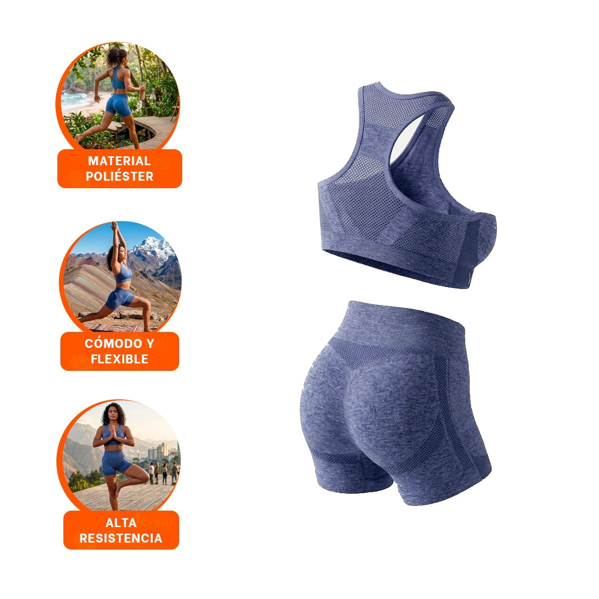 CONJUNTO YOGA MUJER RYBIU DE33249 AZUL MOVIMIENTO - 3