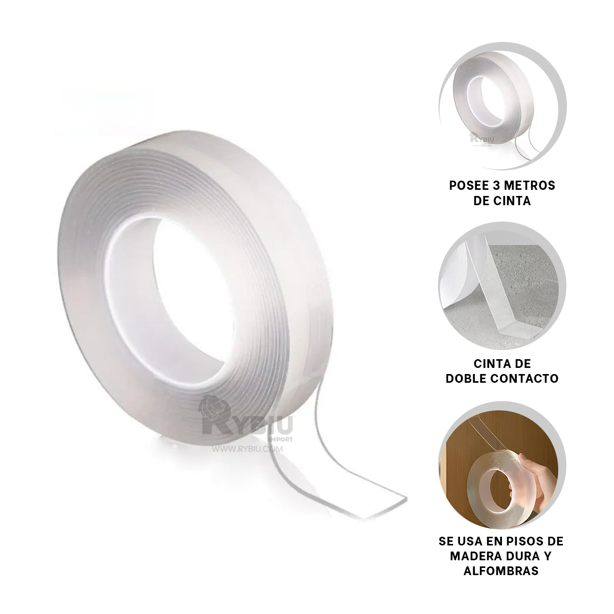 ADHESIVO DURABLE EN TRANSPARENTE Y+ENVOLTORIO DE REGALO - 1