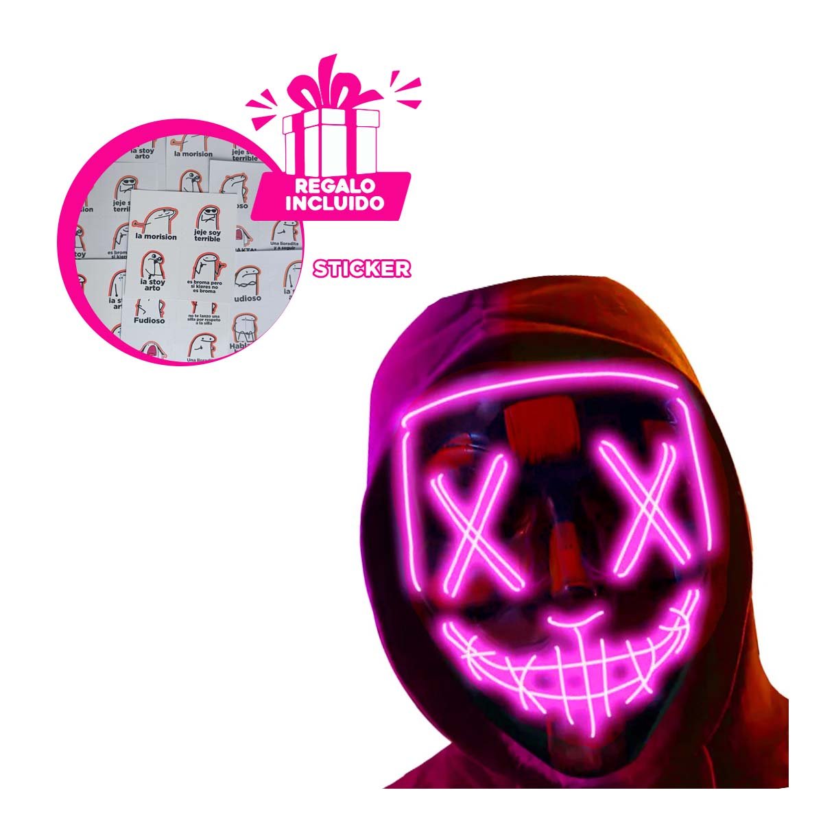 MASCARAS RYBIU FI32672 FUCSIA MASCARA VERSATIL + REGALO STICKERS - 1