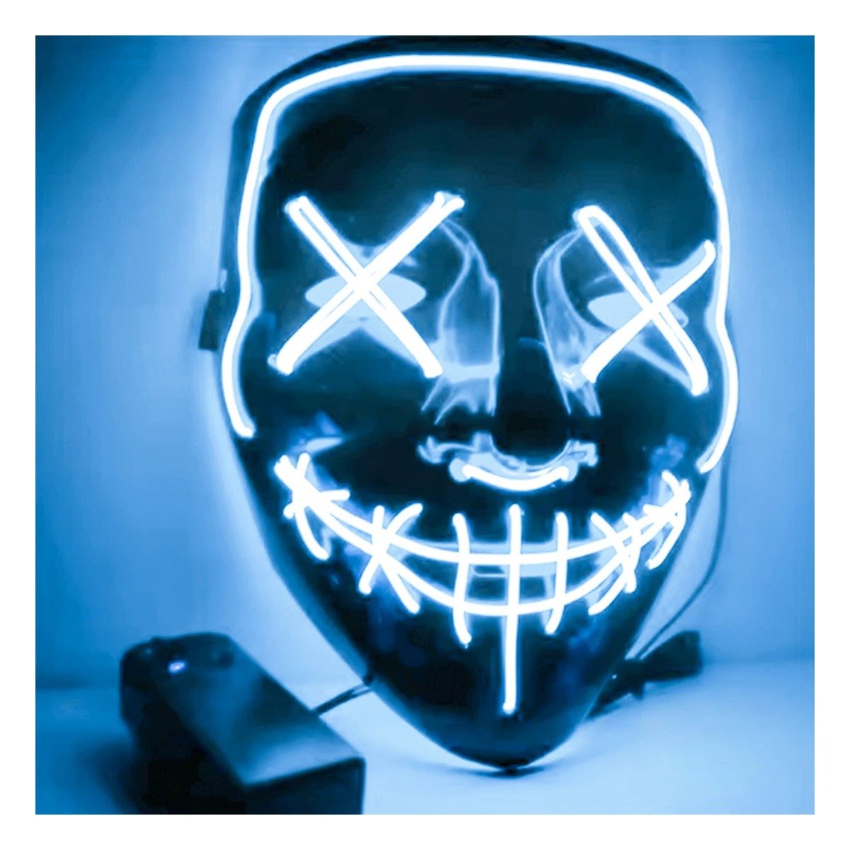 MASCARAS RYBIU FI32677 AZUL MASCARA PURGA LUCES LED NEON HALLOWEEN - 1