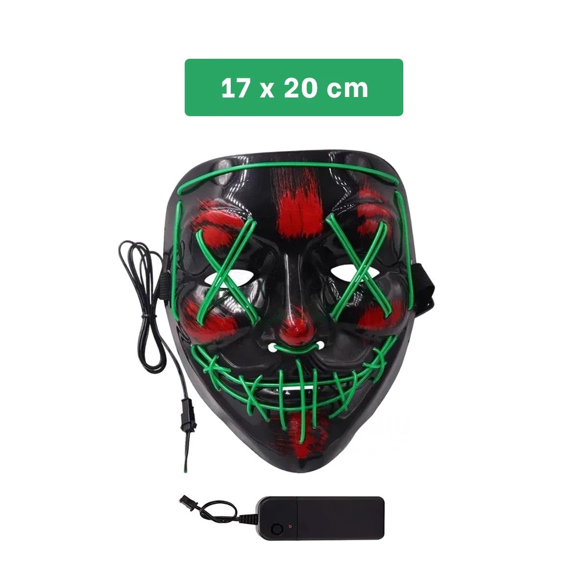 MASCARAS RYBIU FI32679 VERDE MASCARA PURGA LUCES LED NEON HALLOWEEN - 4