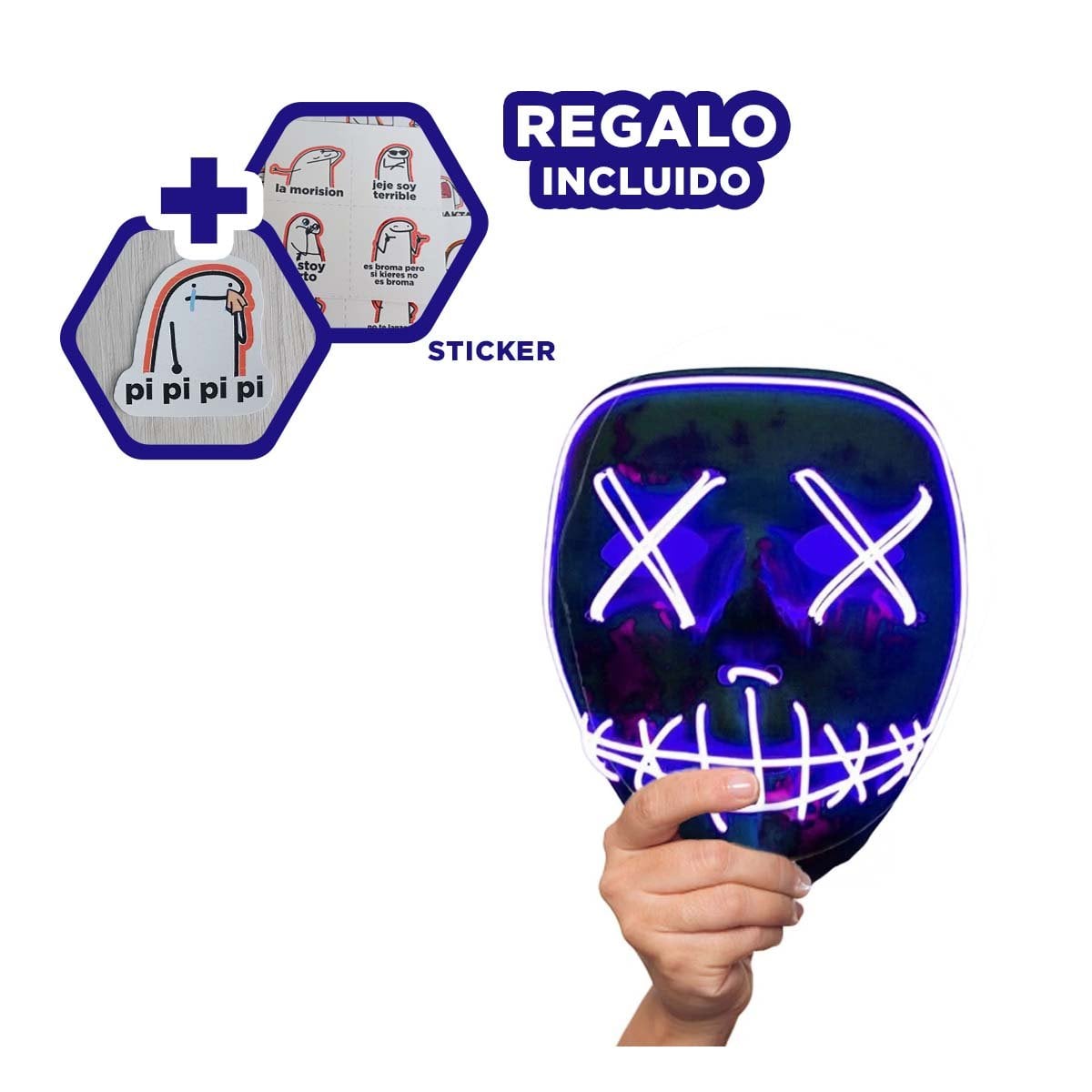 MASCARAS RYBIU FI32677 AZUL MASCARA VERSATIL + REGALO STICKERS - 1