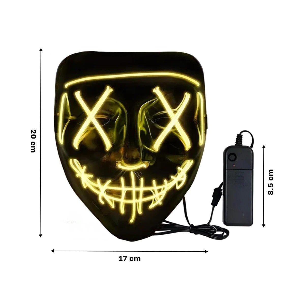 MASCARAS RYBIU FI32678 AMARILLO MASCARA PURGA LUCES LED NEON HALLOWEEN - 4