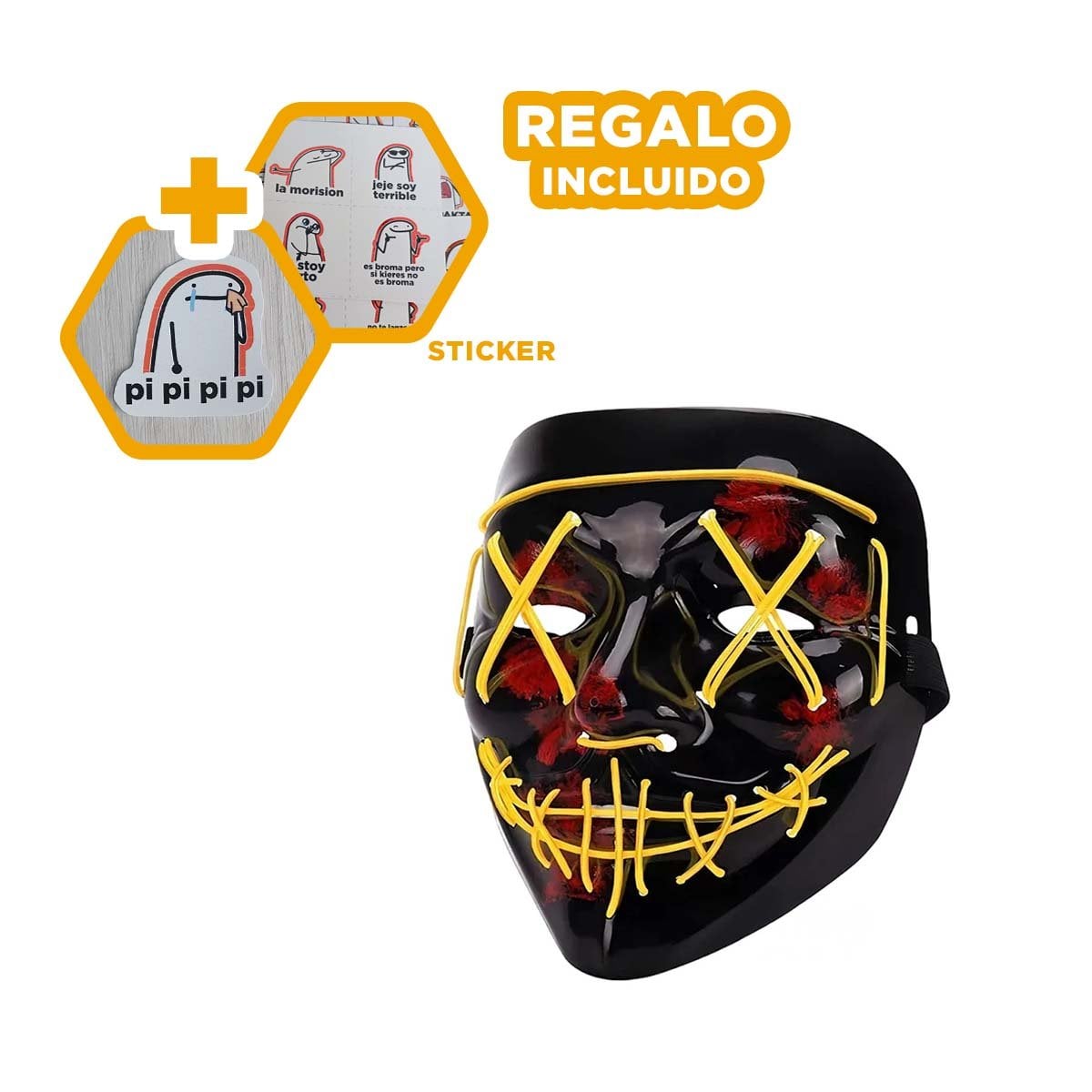 MASCARAS RYBIU FI32678 AMARILLO MASCARA VERSATIL + REGALO STICKERS - 1