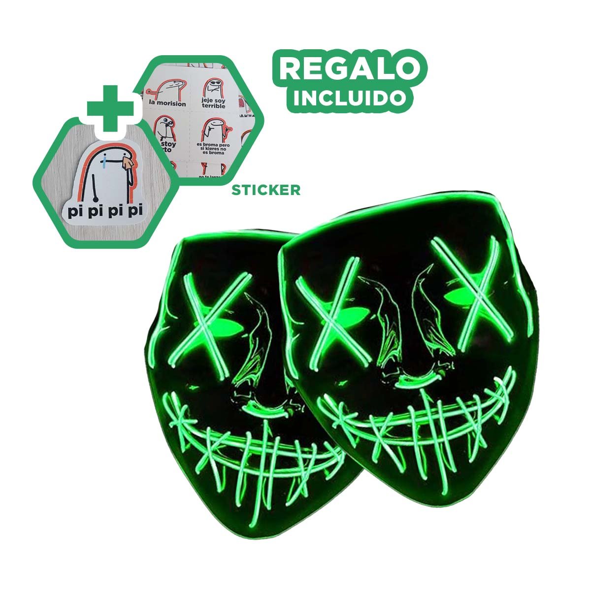 MASCARAS RYBIU FI32679 VERDE MASCARA VERSATIL + REGALO STICKERS - 1