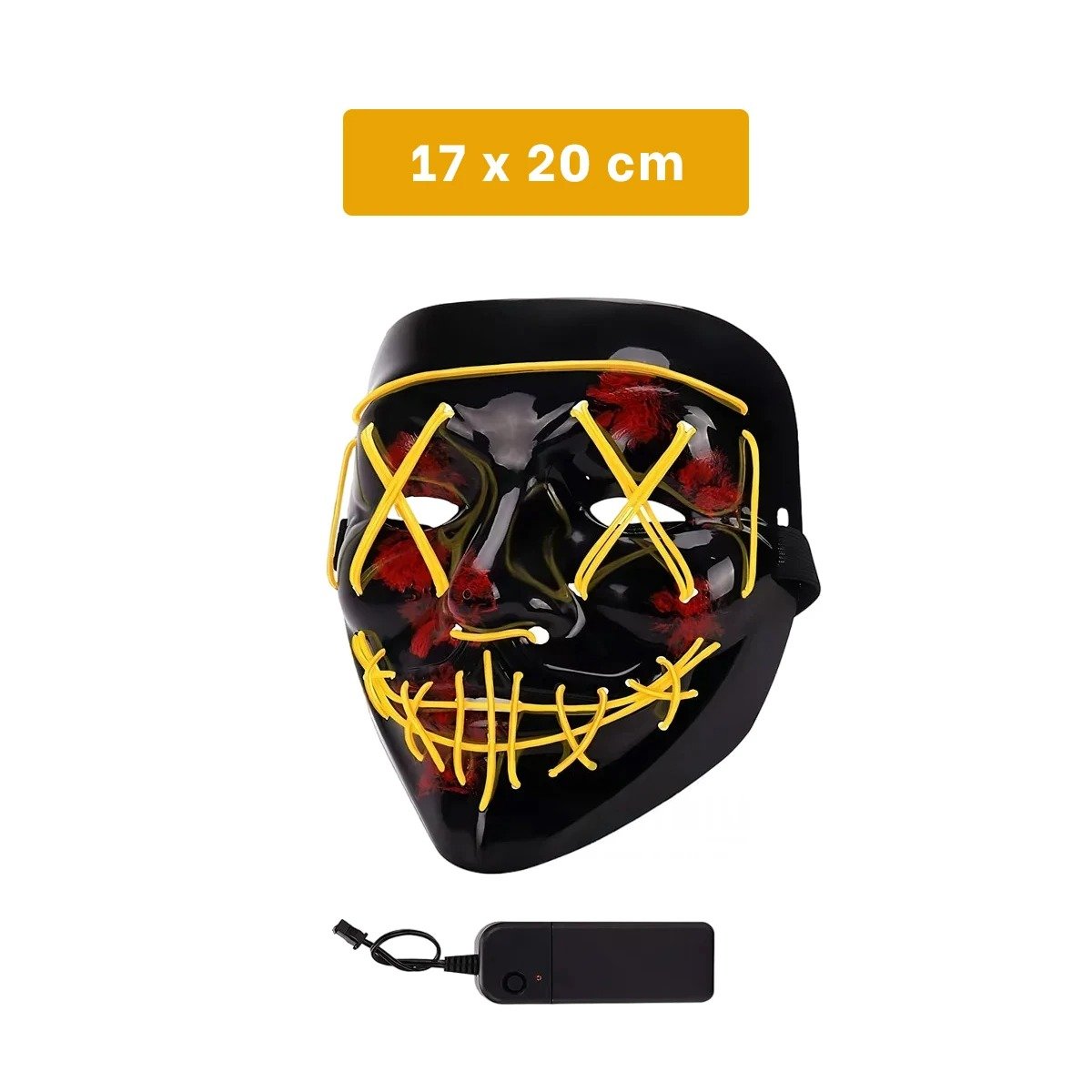 MASCARAS RYBIU FI32678 AMARILLO MASCARA COLORIDA LED + PAPEL REGALO - 4