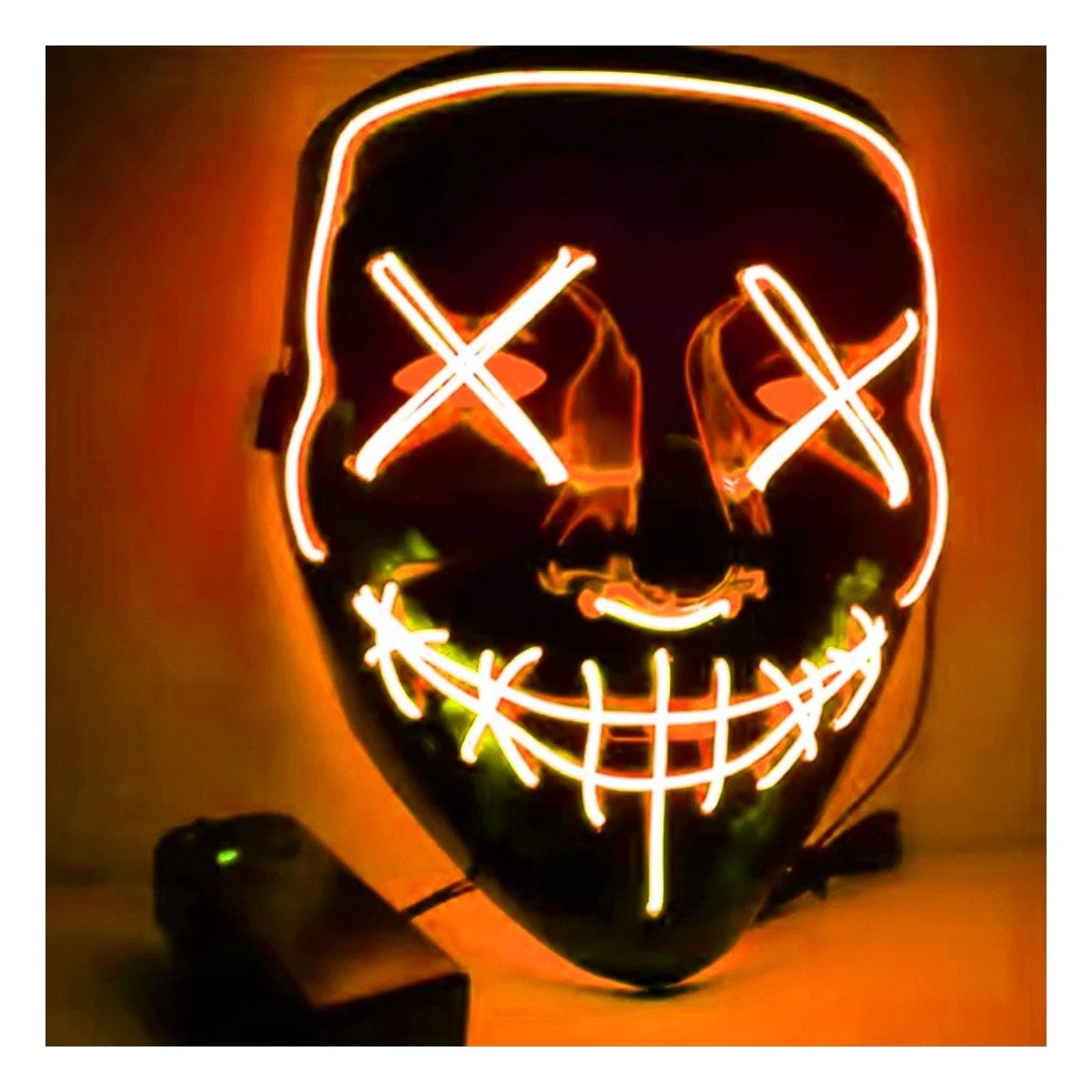 MASCARAS RYBIU FI32674 NARANJA MASCARA PURGA LUCES LED NEON HALLOWEEN - 1