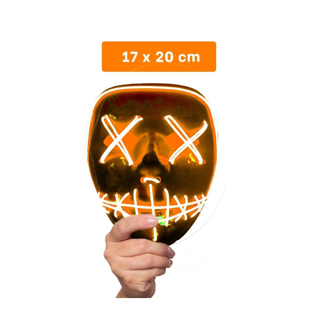 MASCARAS RYBIU FI32674 NARANJA MASCARA PURGA LUCES LED NEON HALLOWEEN - 4