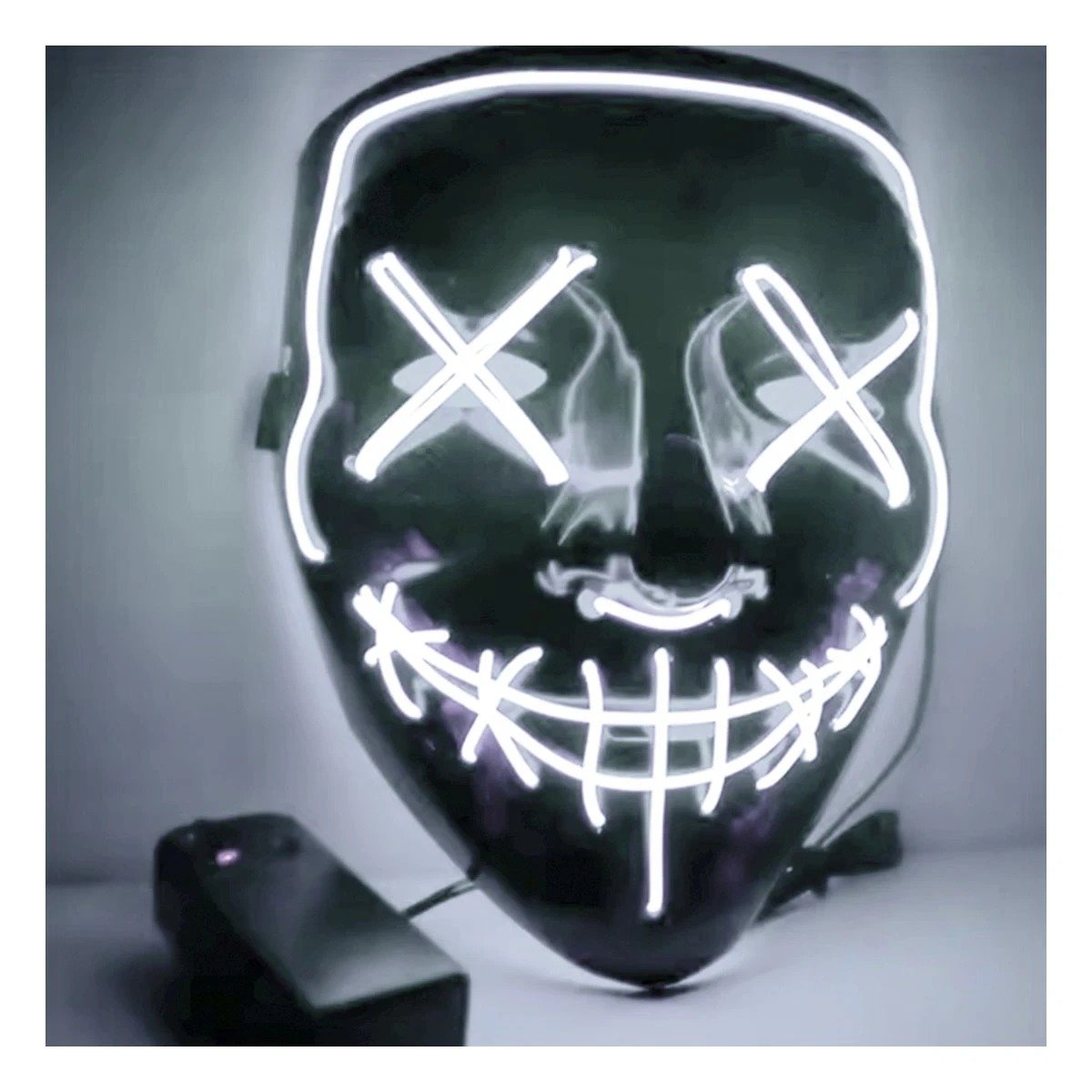 MASCARAS RYBIU FI32676 BLANCO MASCARA PURGA LUCES LED NEON HALLOWEEN - 1