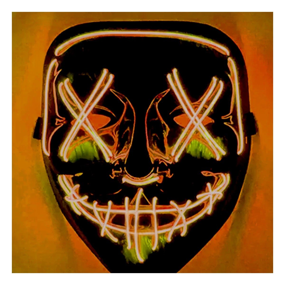 MASCARAS RYBIU FI32674 NARANJA MASCARA COLORIDA LED + PAPEL REGALO - 2