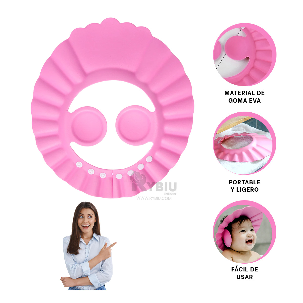 SOMBRERO RYBIU ACUATICO PEQUEÑOS ROSADO + REGALO AGENDITA - 1