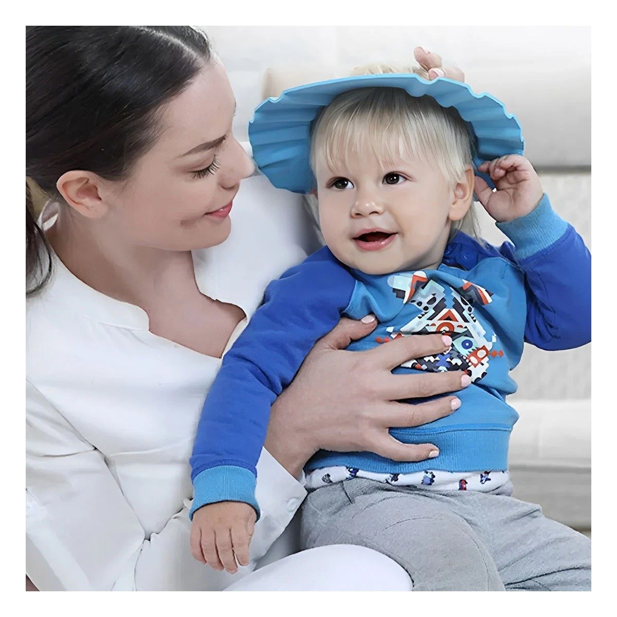 PROTECTOR LAVADO DISENO CORONA PARA BEBE AZUL PARA BEBES PEQUENOS - 1