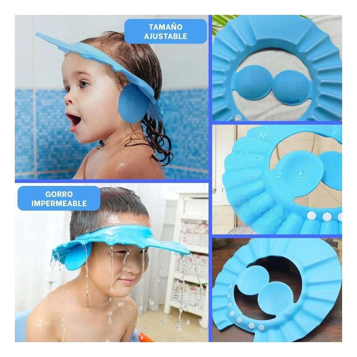 PROTECTOR LAVADO DISENO CORONA PARA BEBE AZUL PARA BEBES PEQUENOS - 5