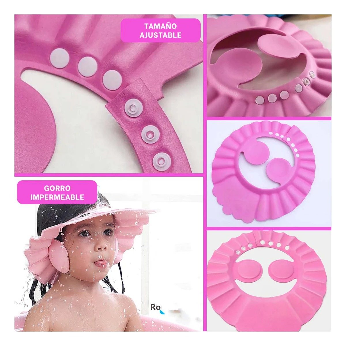 PROTECTOR LAVADO DISENO CORONA PARA BEBE ROSADO PARA BEBES PEQUENOS - 5