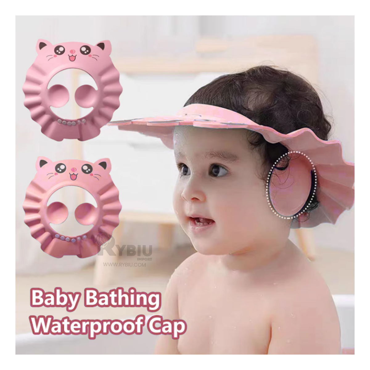 SOMBRERO RYBIU LIGERA DUCHA BEBES ROSADO + GIFT STICKERS - 2