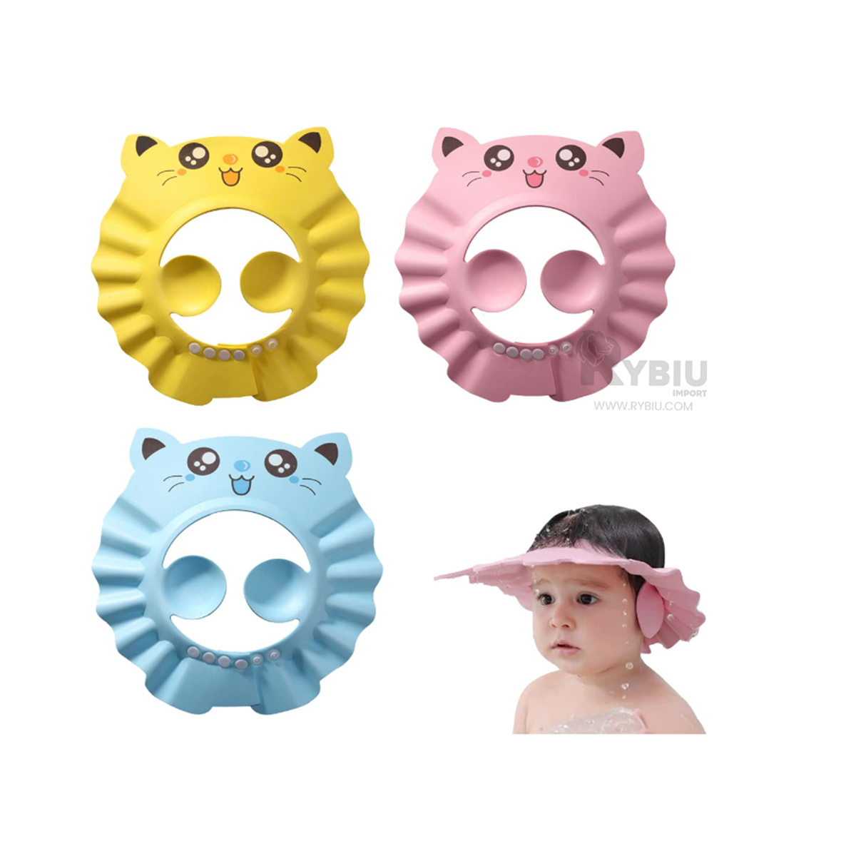 SOMBRERO RYBIU LIGERA DUCHA BEBES ROSADO + GIFT STICKERS - 4