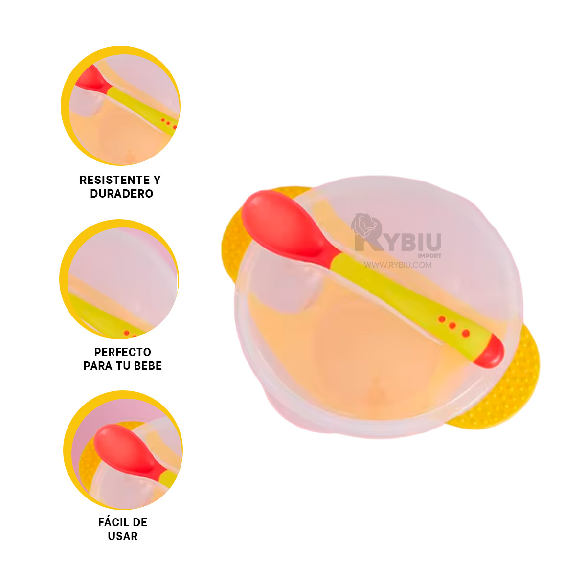 TAZON RYBIU AGARRE FIRME BEBE AMARILLO + REGALO STICKERS - 3
