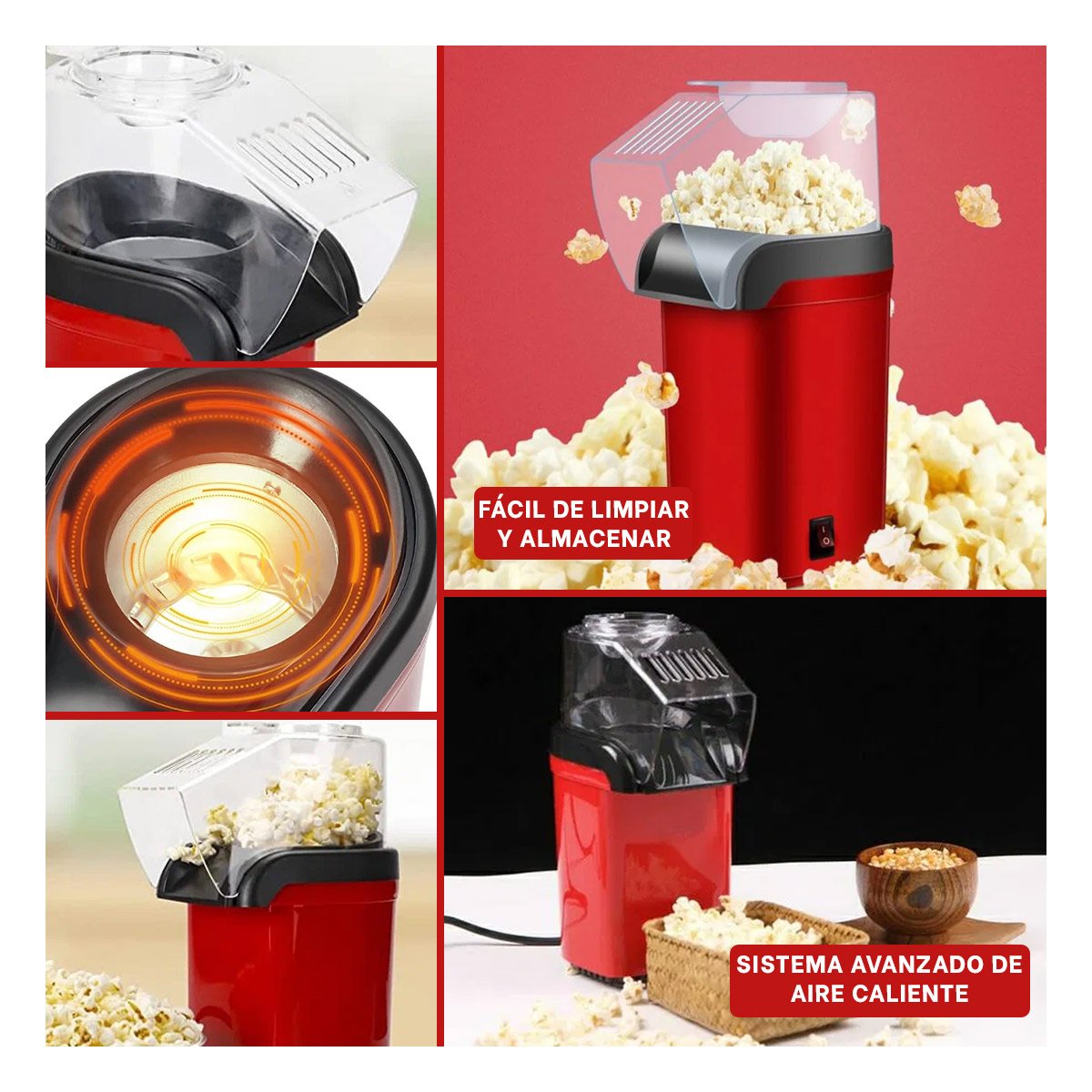 DISPOSITIVO RYBIU EL30697 PERFECTO POP CORN ROJO + LIGAS REGALO - 5