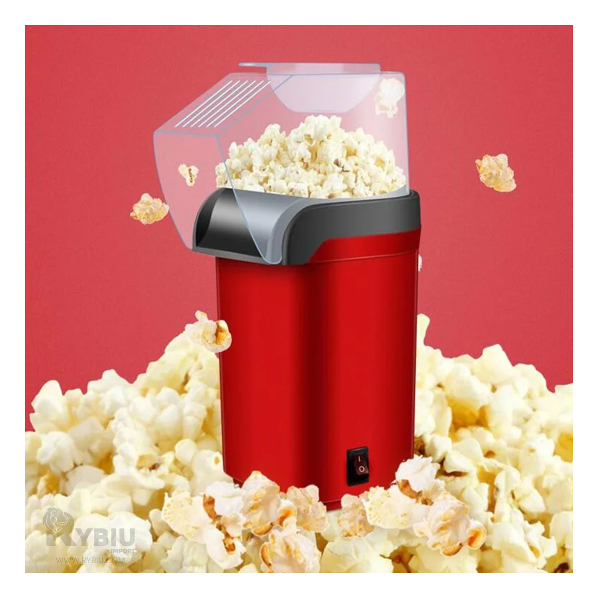 MÁQUINA POPCORN RYBIU EL30697 DIPSOSITIVO IDONES POPCORN ROJO + BANDERITAS ADHESIVAS - 2