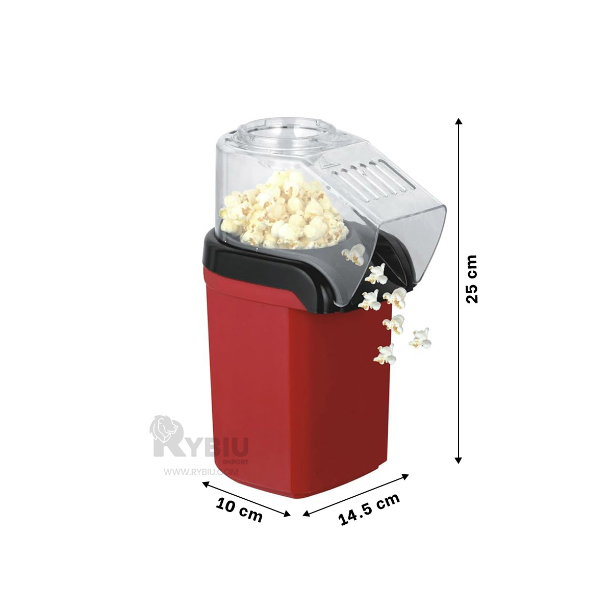 MÁQUINA POPCORN RYBIU EL30697 DIPSOSITIVO IDONES POPCORN ROJO + BANDERITAS ADHESIVAS - 5