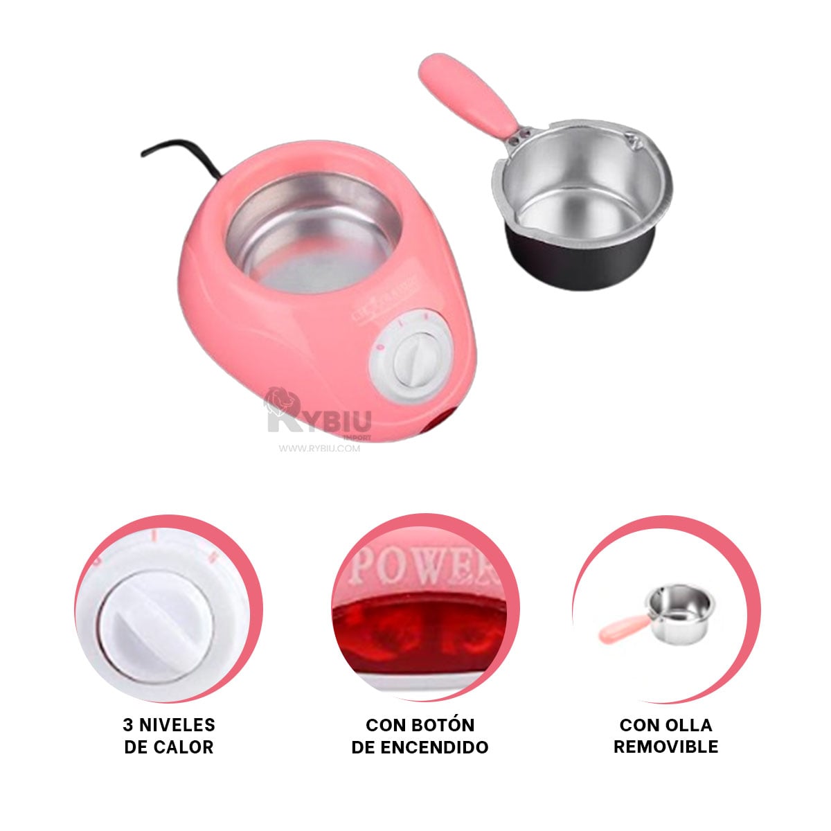 OLLA RYBIU EL30708 CAZUELA CALENTAR EL DULCE COLOR ROSADO + GIFT STICKERS - 1