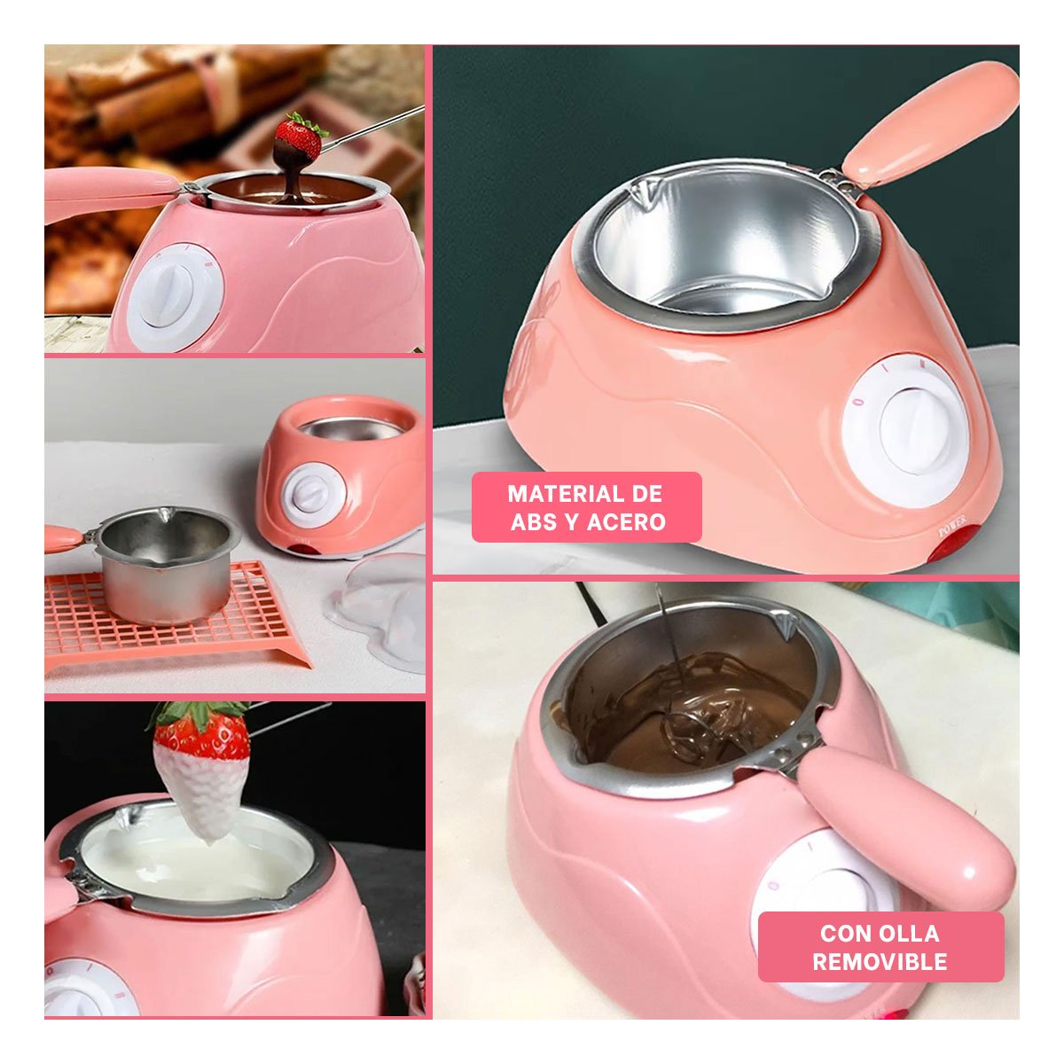 OLLA RYBIU EL30708 CACEROLA VERSATIL ACCESORIOS ROSADO + POST-IT ADHESIVOS - 1