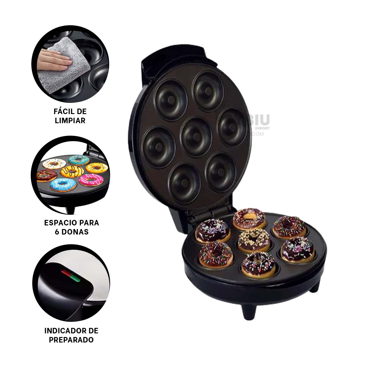 DISPOSITIVO RYBIU EL29817 HACER 7 MINI DONAS NEGRO + REGALO AGENDITA - 3