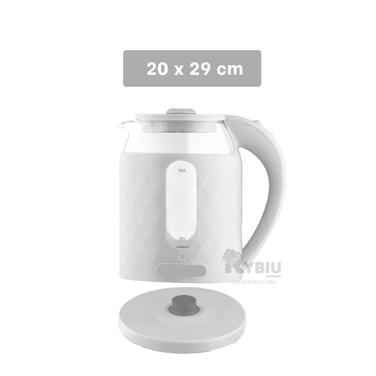 CALENTADOR RYBIU BM-1812 2L GRAN CAPACIDAD EN BLANCO + LIGAS REGALO - 1