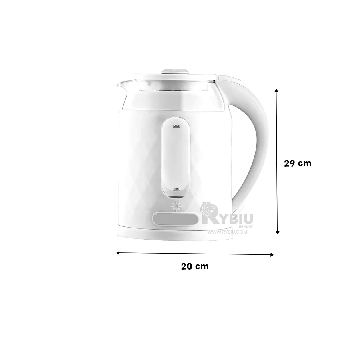 CALENTADOR RYBIU BM-1812 2L GRAN CAPACIDAD EN BLANCO + LIGAS REGALO - 5