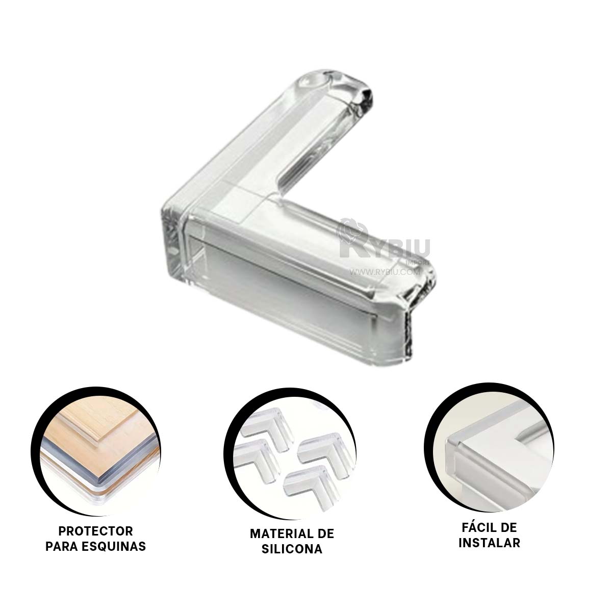 Protector de silicona de seguridad para bebés, protección de borde de