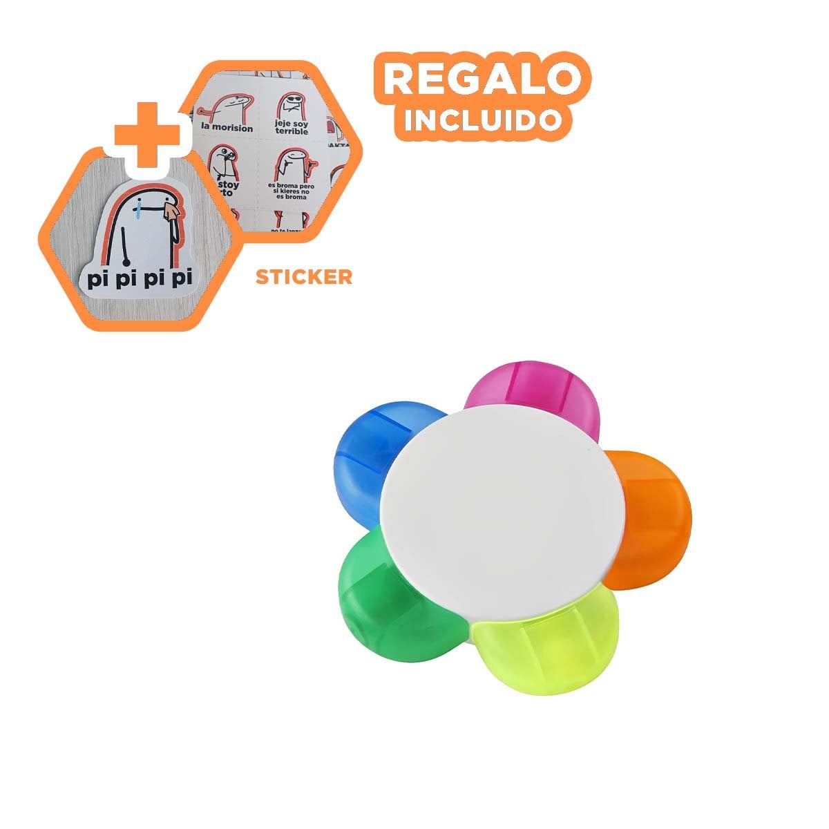 SUBRAYADOR CREATIVO EN FORMA DE FLOR PARA CUADERNO Y+REGALO STICKER - 1