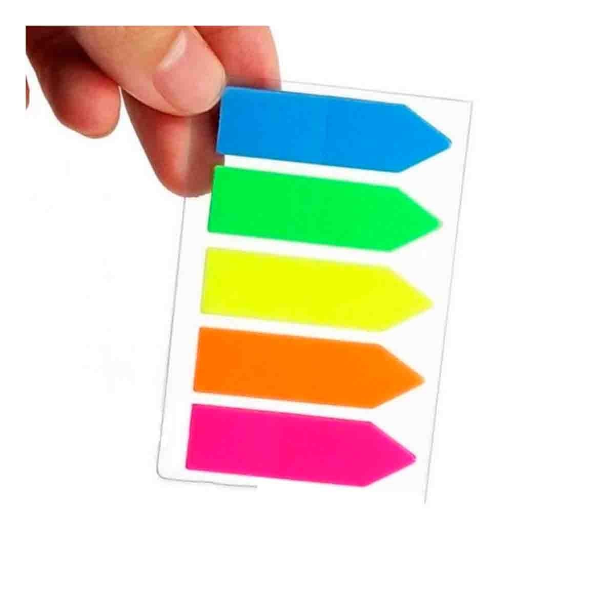 NOTAS POST IT ADHESIVAS 5 PIEZAS MULTICOLOR TRANSPARENTE FLECHA Y+LIGAS REGALO - 3