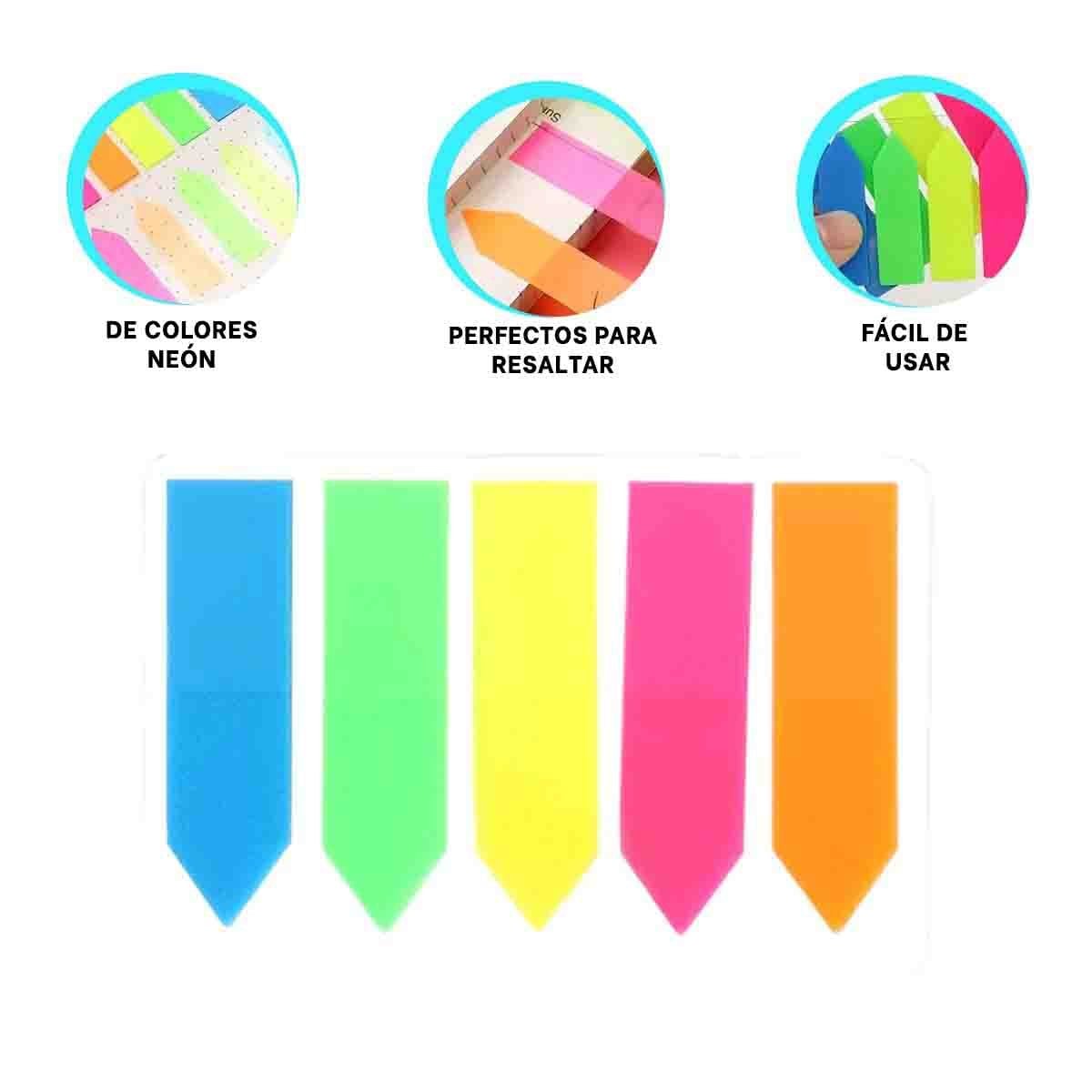 PACK POST IT ADHESIVO 5 PIEZAS MULTICOLOR TRANSPARENTE FLECHA - 3