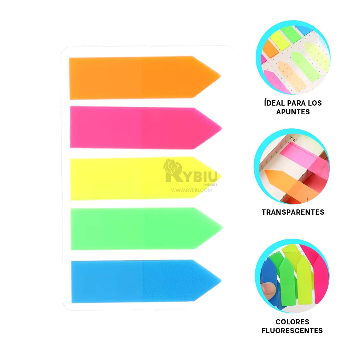 POST IT BONITOS MULTICOLOR EN TRANSPARENTE Y+GIFT STICKERS - 3