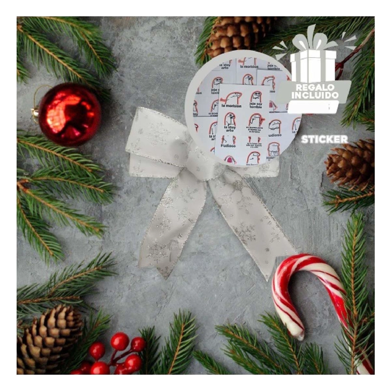 LAZOS NAVIDEÑOS RYBIU PARA CASA +REGALO STICKERS PLATEADO