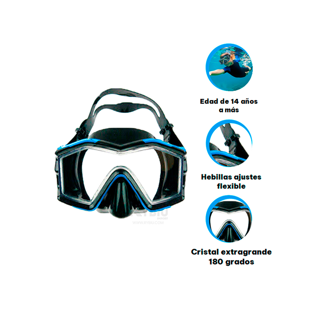 GAFAS NATACIÓN RYBIU 55982 AMPLIAS NADO AZUL + REGALO AGENDITA - 3