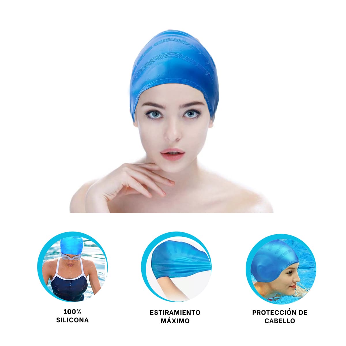 ACCESORIO PISCINA RYBIU MG-ED06 CELESTE COFIA UTIL NADAR + BANDERITAS ADHESIVAS - 3