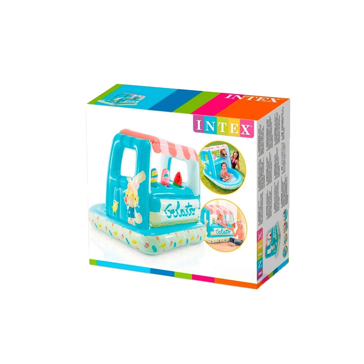 ÁREA INFLABLE HELADERÍA CON 3 HELADOS MOD 48672NP 102X127X99 CM INTEX INFANTIL Y+LIGAS REGALO - 3