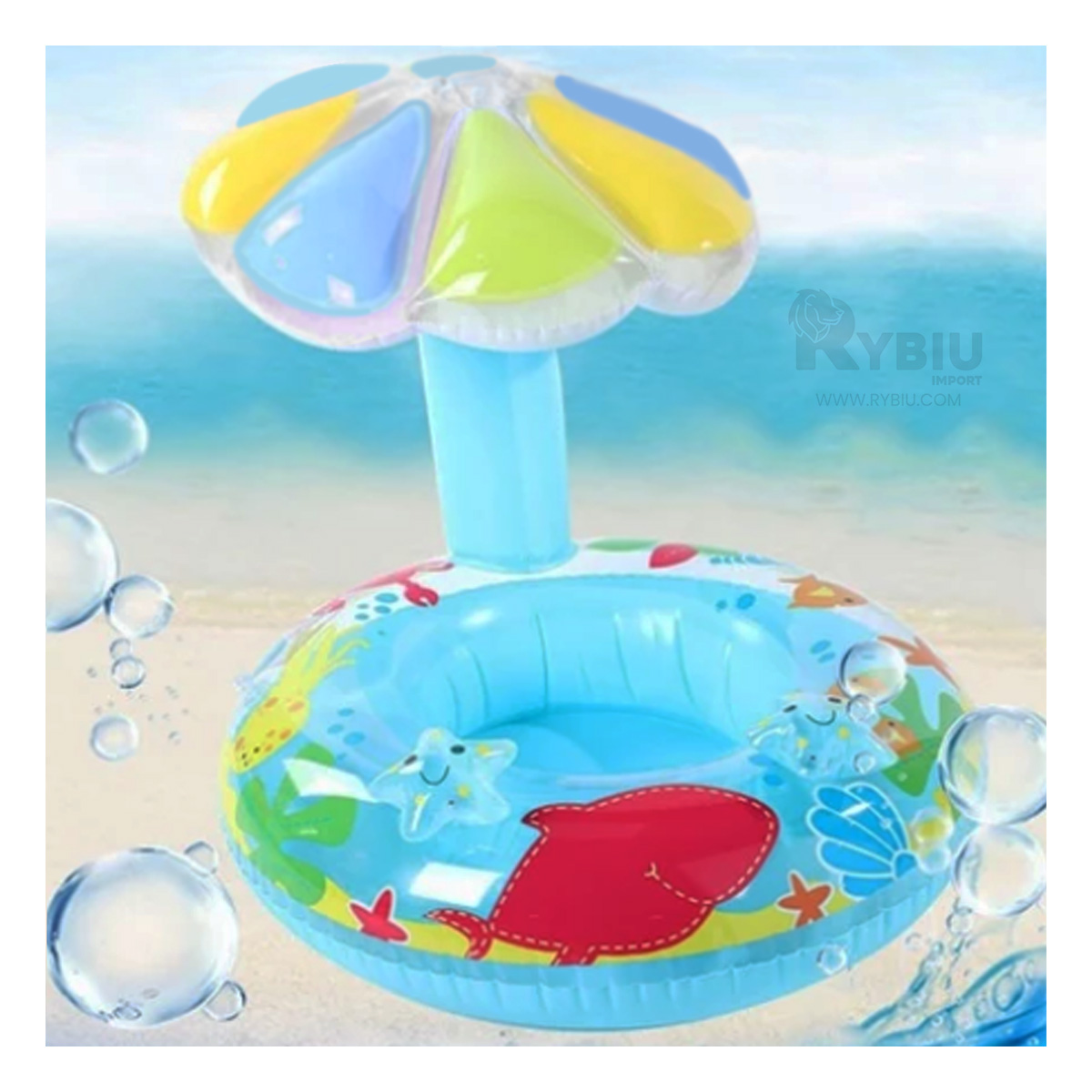 SALVAVIDAS VERSATIL DE FLOR COLOR CELESTE Y+GIFT MINIAGENDA - 1