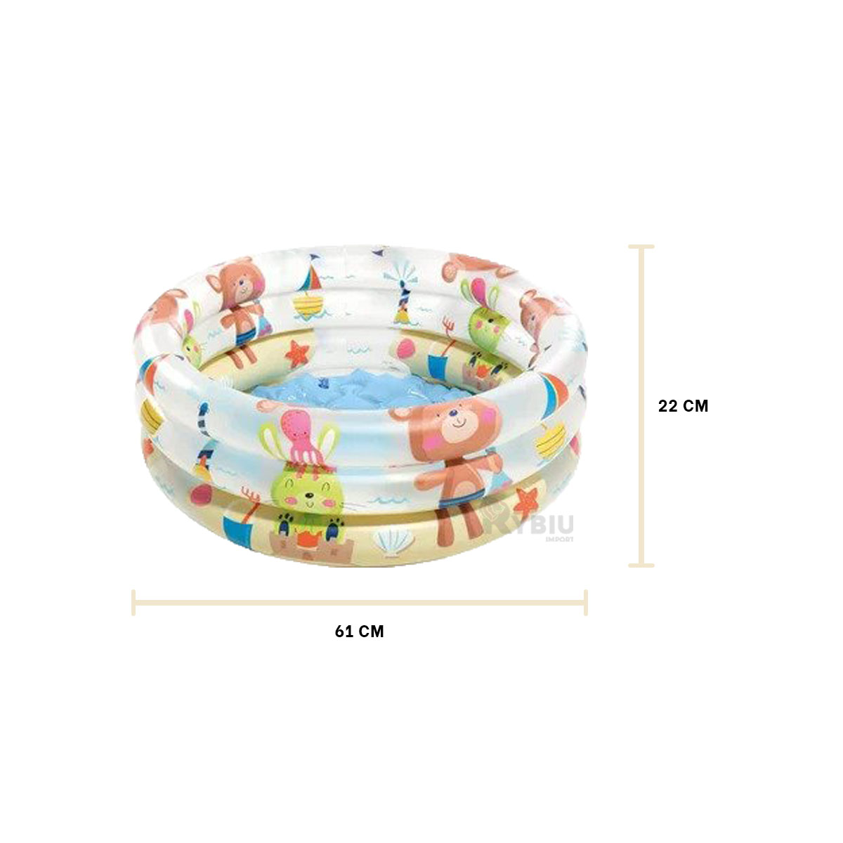 PILETA INFANTIL DE TONO CELESTE Y+REGALO LIGAS PARA PEINAR - 1