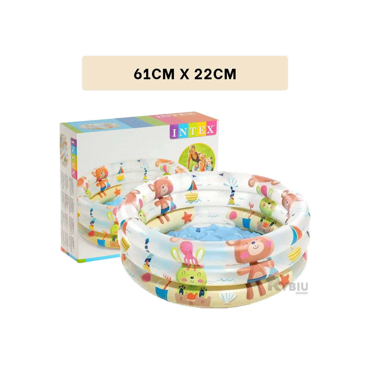 PILETA INFANTIL DE TONO CELESTE Y+REGALO LIGAS PARA PEINAR - 5