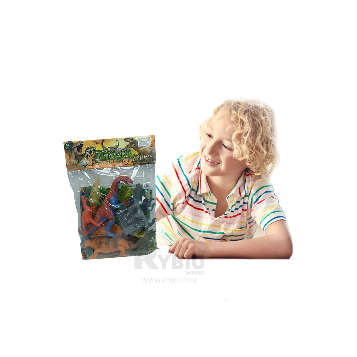 JUGUETES EN SET DINOS MULTICOLOR Y+REGALO LIGAS PARA PEINAR - 4