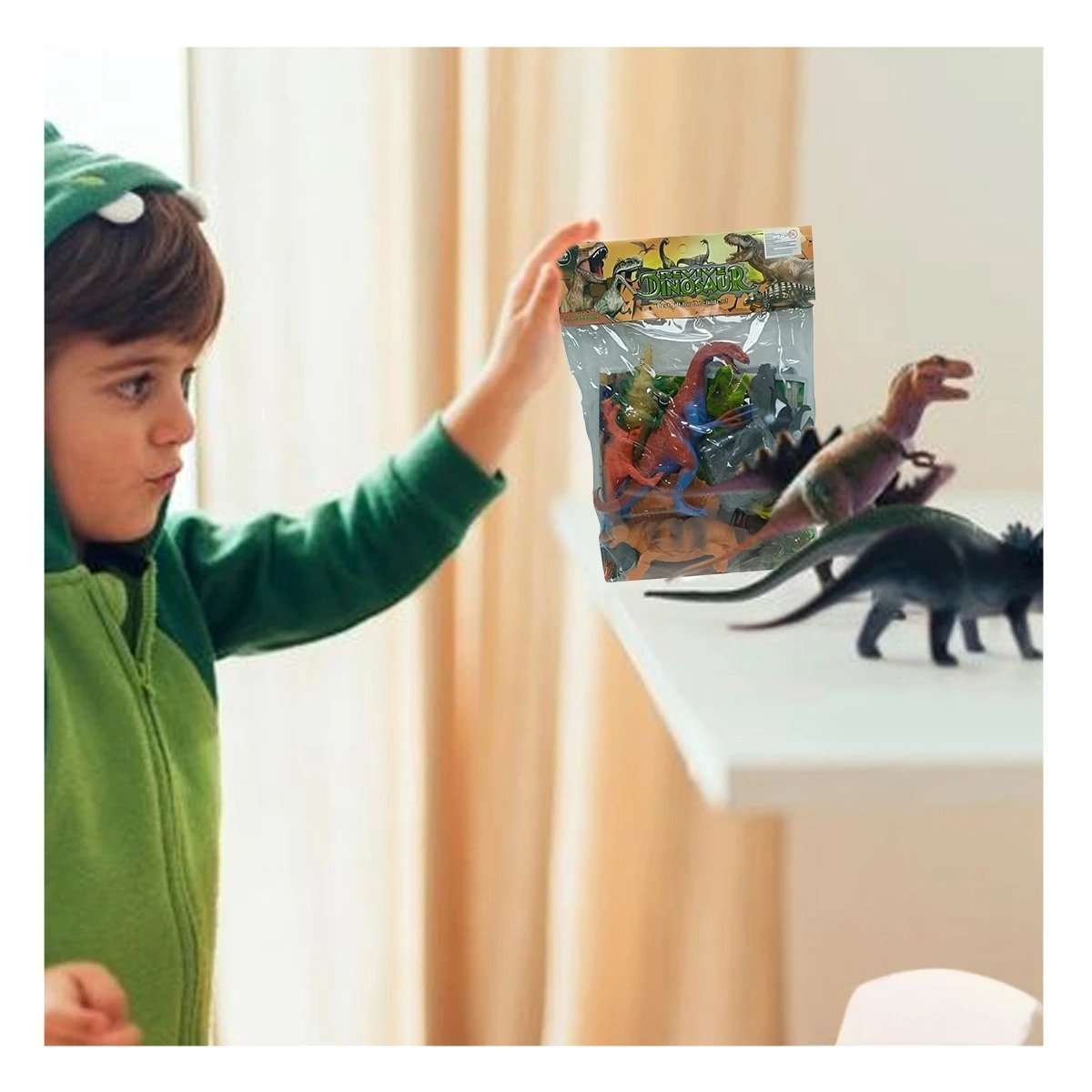 PAQUETE DE DINOSAURIOS MIXTO CON ACCESORIOS PARA DIVERSION FAMILIAR YLIGAS REGALO - 2