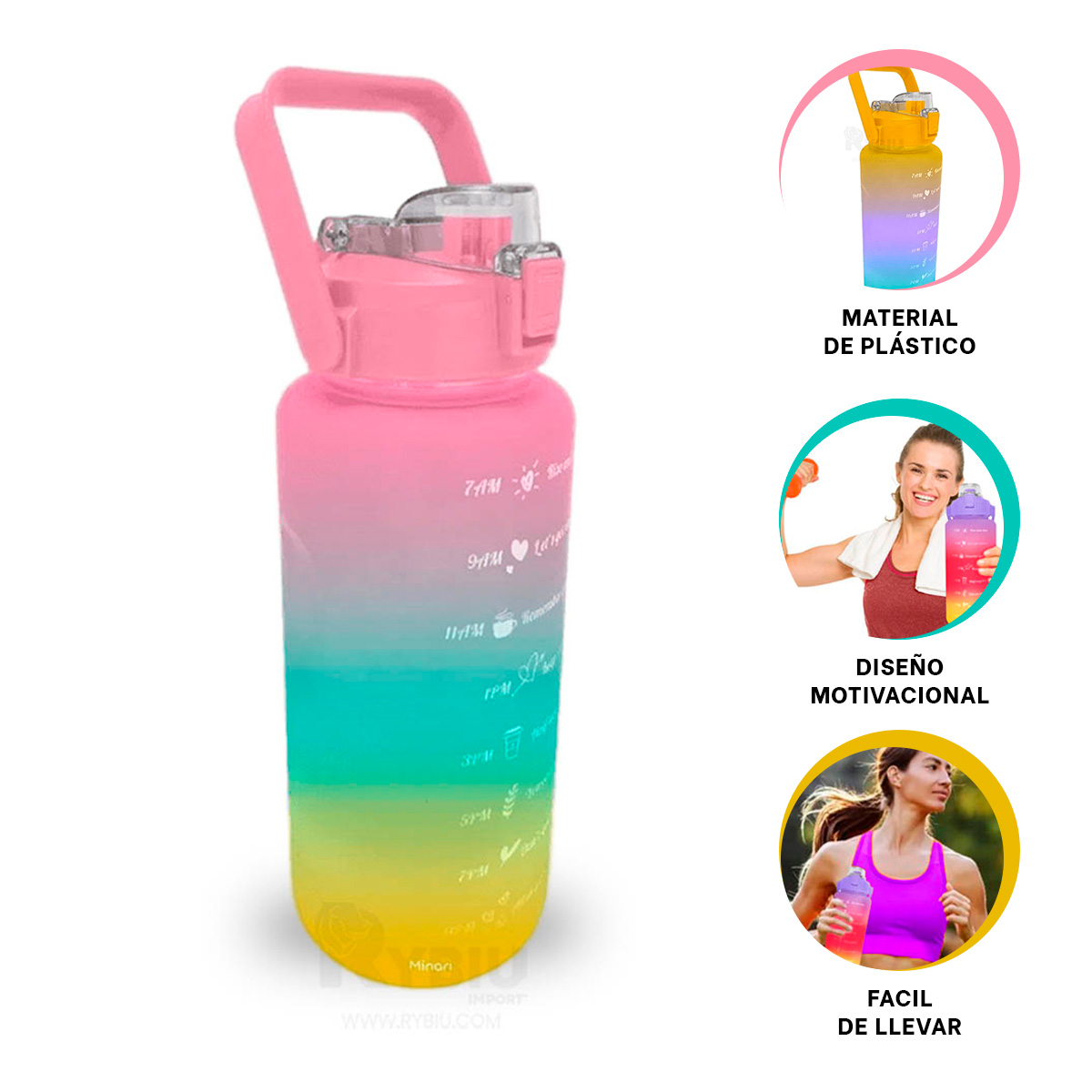 TOMATODO RYBIU NA5380V CONTENEDOR FUNCIONAL EN MULTICOLOR 2LT + REGALO AGENDITA - 2