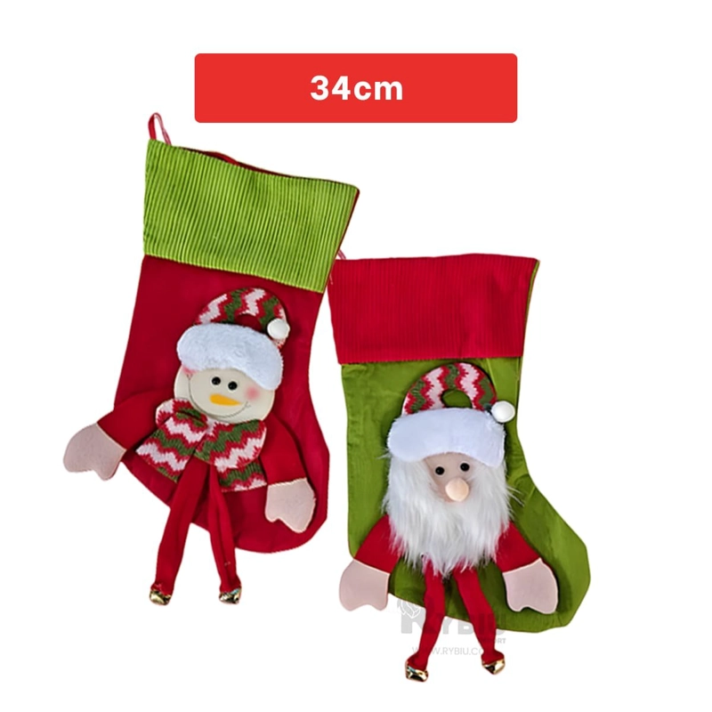 PACK 2 BOTAS NAVIDEÑAS RYBIU NA33687 ROJO VERDE BOTA NAVIDENA ZIC ZAC ...