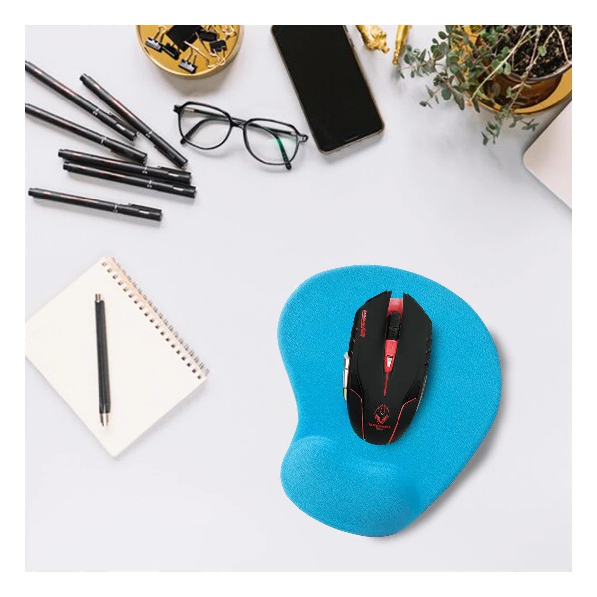 MOUSE GAMER INALÁMBRICO RYBIU M834 NEGRO PLASTICO LUCES LED + PAPEL REGALO - 3