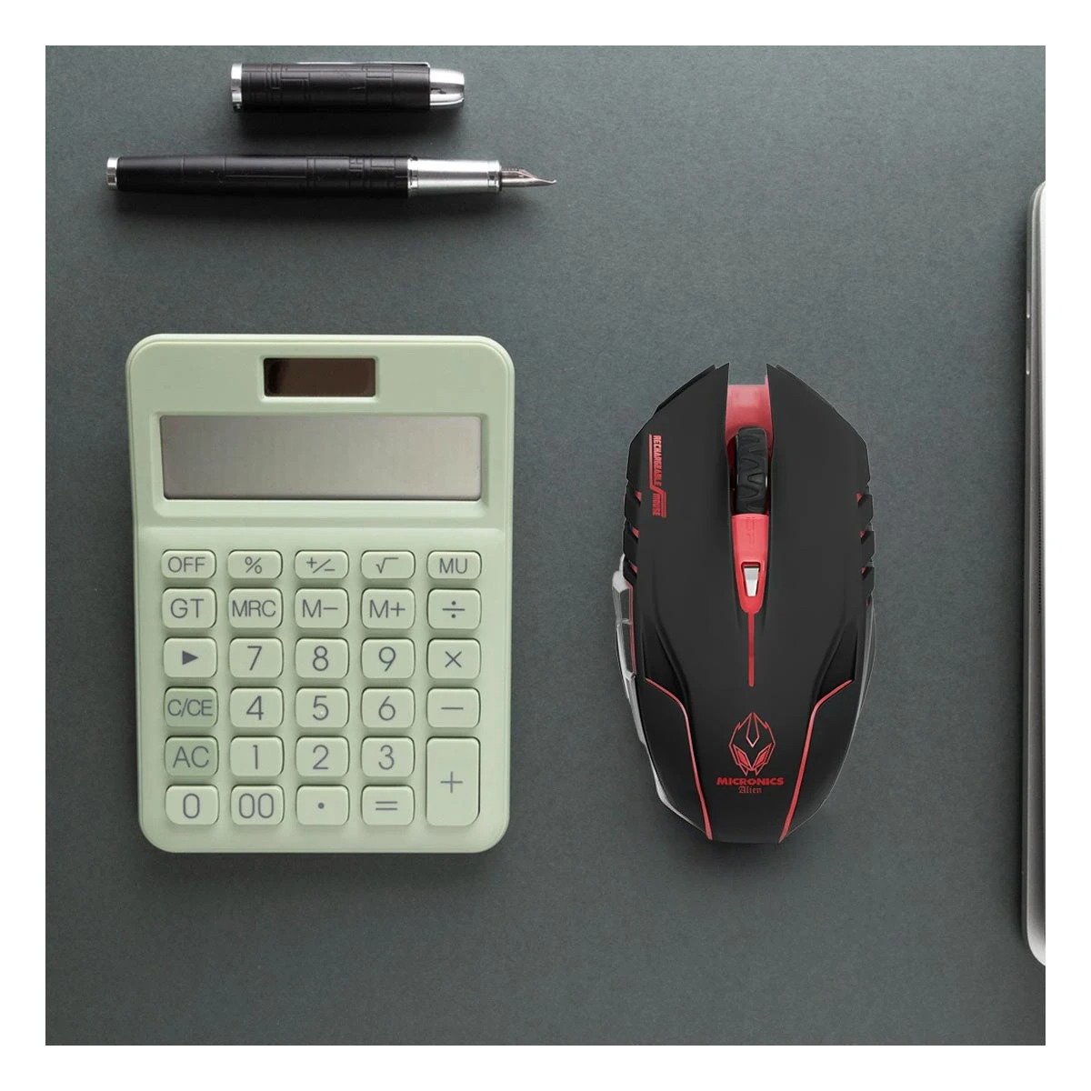 MOUSE GAMER INALÁMBRICO RYBIU M834 NEGRO PLASTICO LUCES LED + PAPEL REGALO - 5