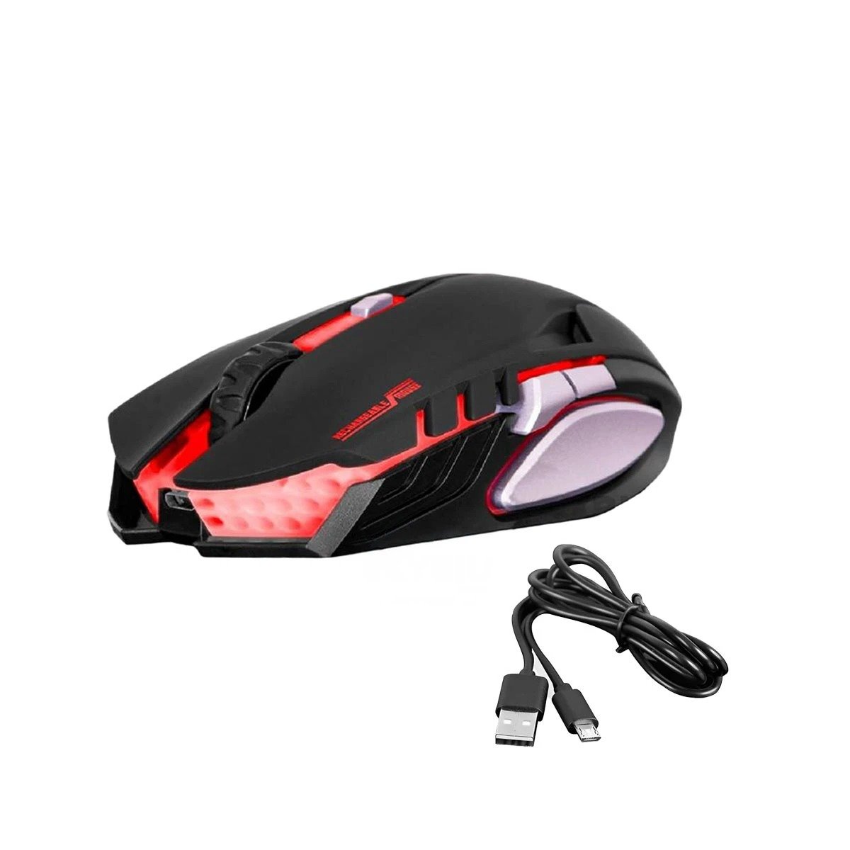 MOUSE GAMER INALÁMBRICO RYBIU M834 NEGRO ERGONOMICO RECEPTOR USB + REGALO STICKERS - 3