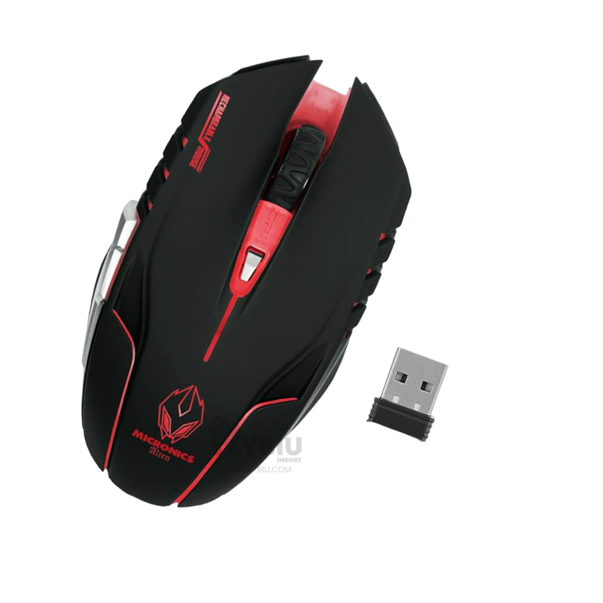 MOUSE GAMER INALÁMBRICO RYBIU M834 NEGRO RATON ESPORTS + ENVOLTORIO REGALO - 2