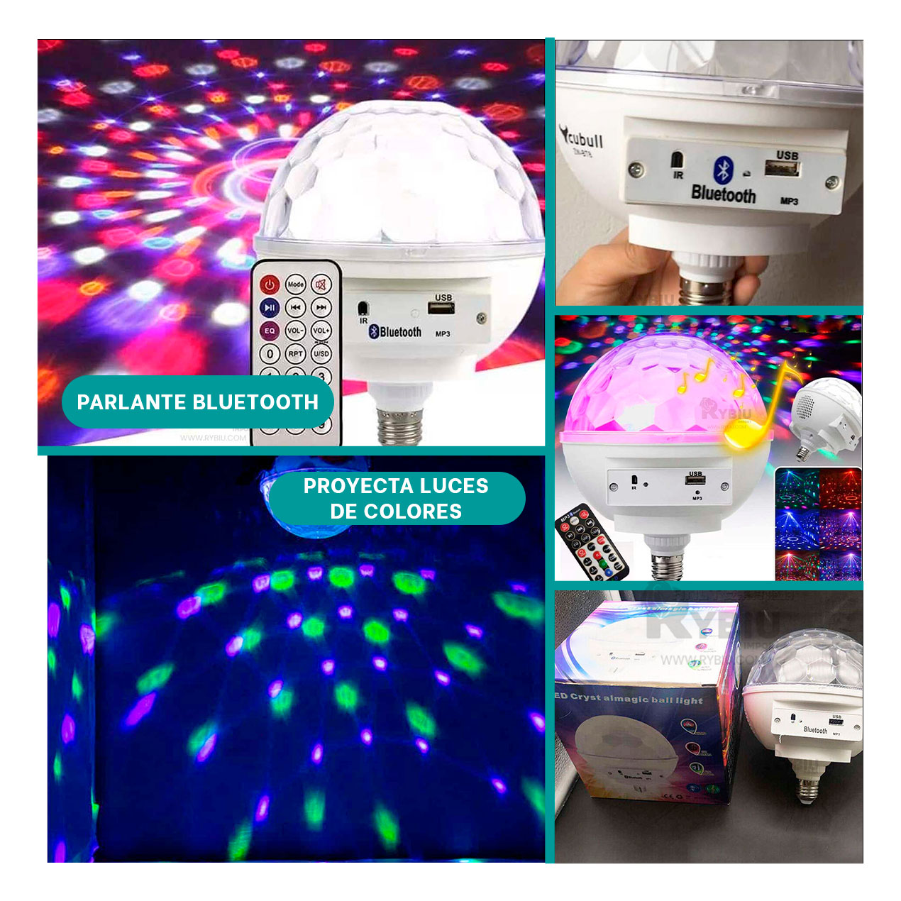 BOCINA BLUETOOTH RYBIU TE29441 EXTRAVAGANTE VERSATIL BLANCO + REGALO AGENDITA - 3